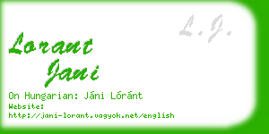 lorant jani business card