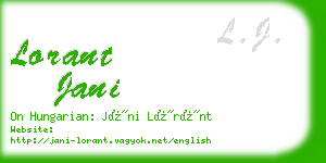 lorant jani business card